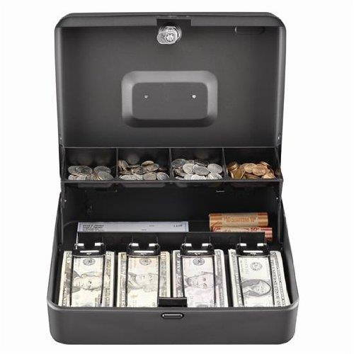 STEELMASTER Tiered (Cantilever) Cash Box, Gray, 2216194G2