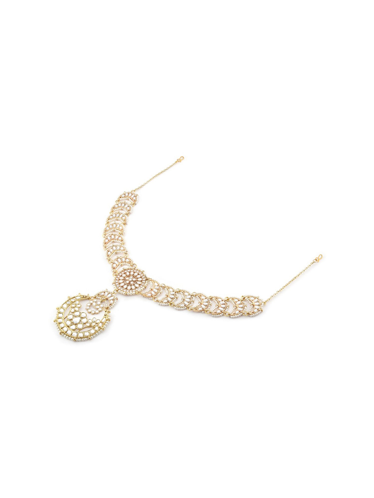 Zaveri Pearls Gold Tone Kundan Bridal MathaPatti Style Maangtikka-ZPFK13115