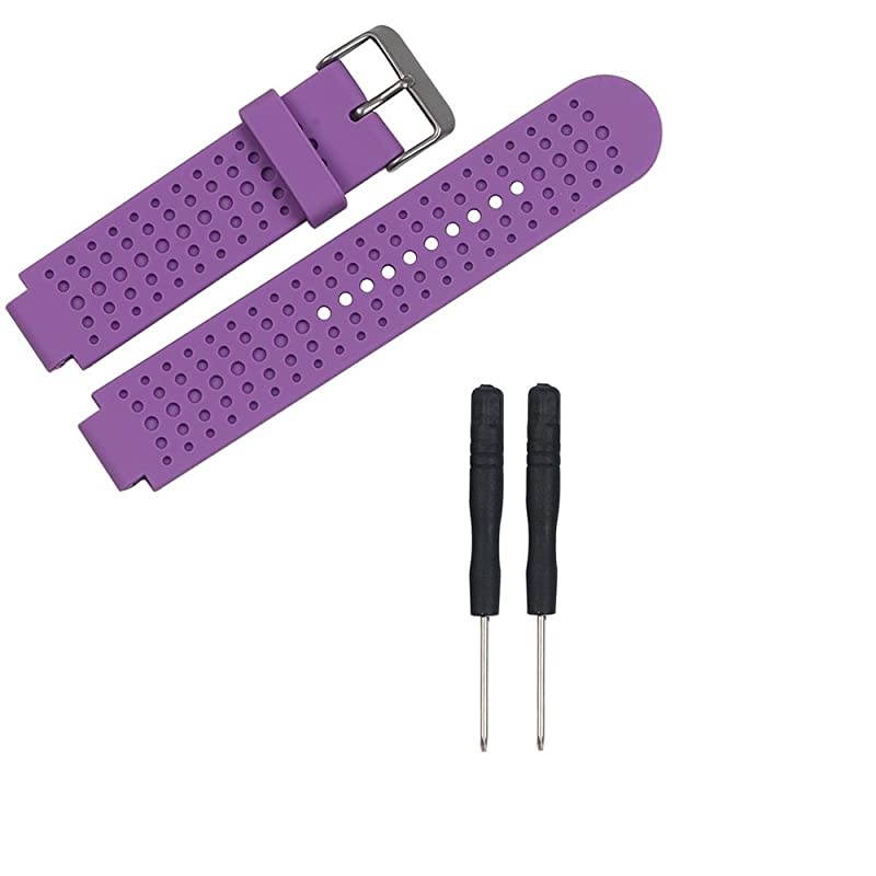 Band Compatible with Garmin Forerunner 25 GPS Running Watch Wristband Fitness Tracker for Smartphone(Mans Strap) (Purple)