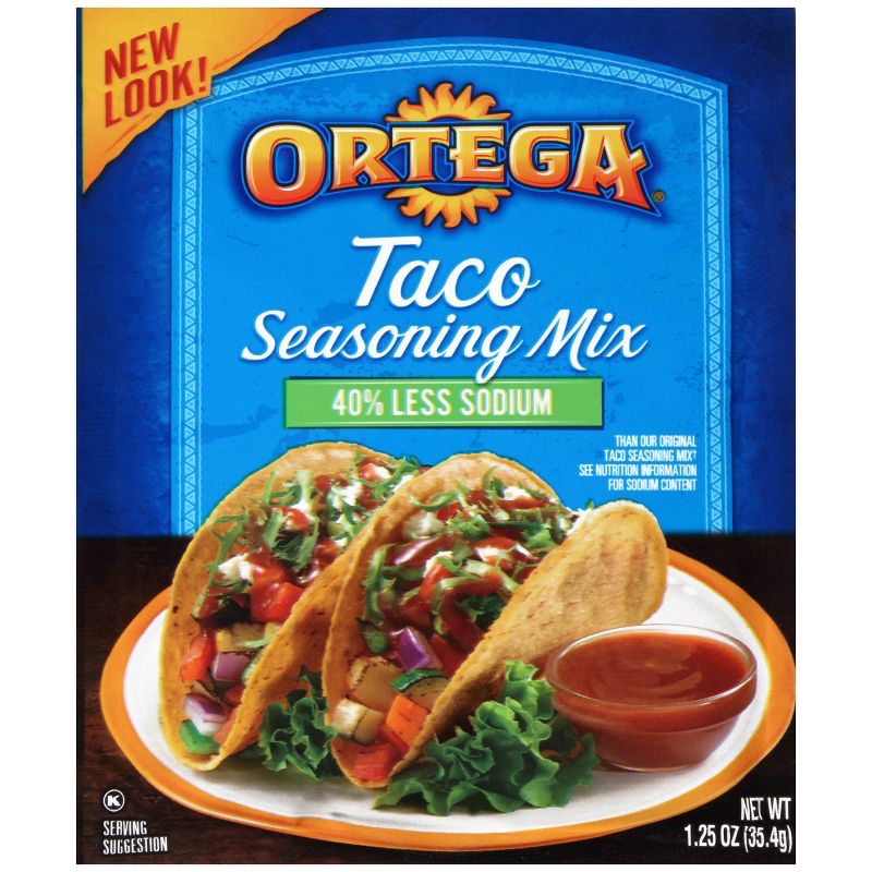Ortega Taco Seasoning Mix 40% Less Sodium 1.25oz