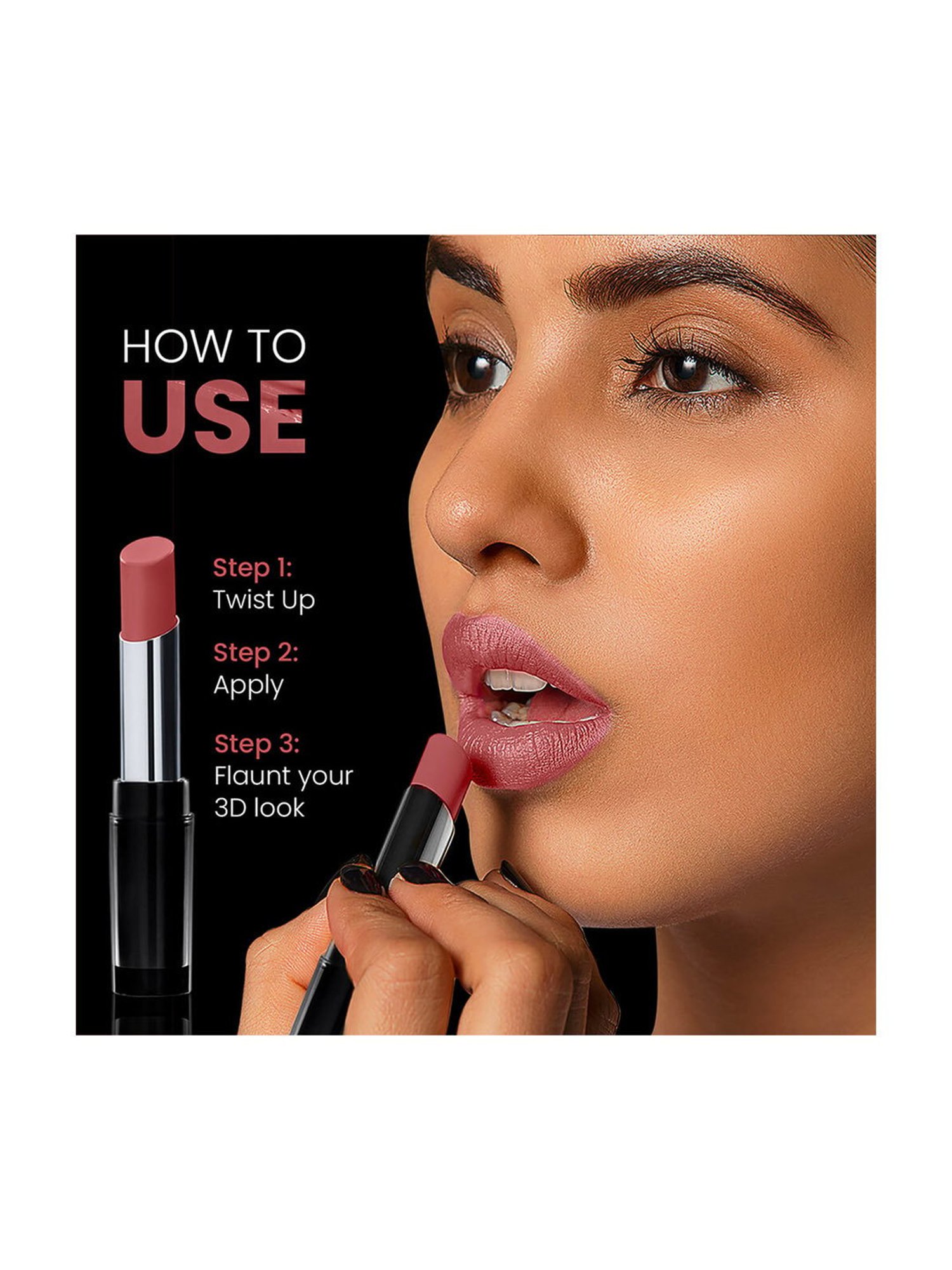 Lakme Absolute 3D Matte Lipstick Wine Flair - 3.6 gm