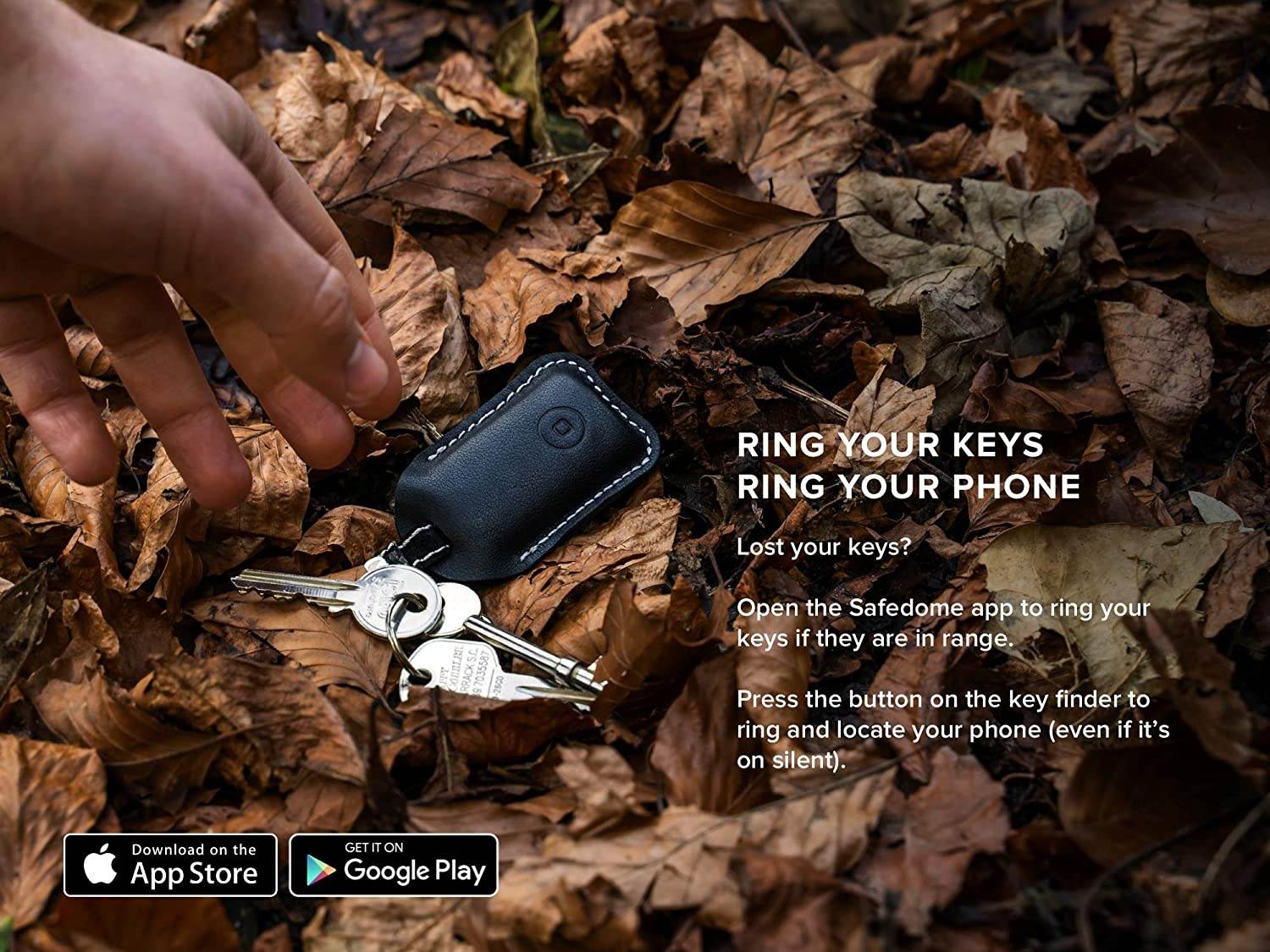 Safedome Classic Combo Pack, 1x Classic Bluetooth Item Tracker Card, 1x Smart Key Locator Fob, Item Finder with GPS-Like Bluetooth Tracking for Lost Keys, Backpack, Phone, Wallet, Free Companion App