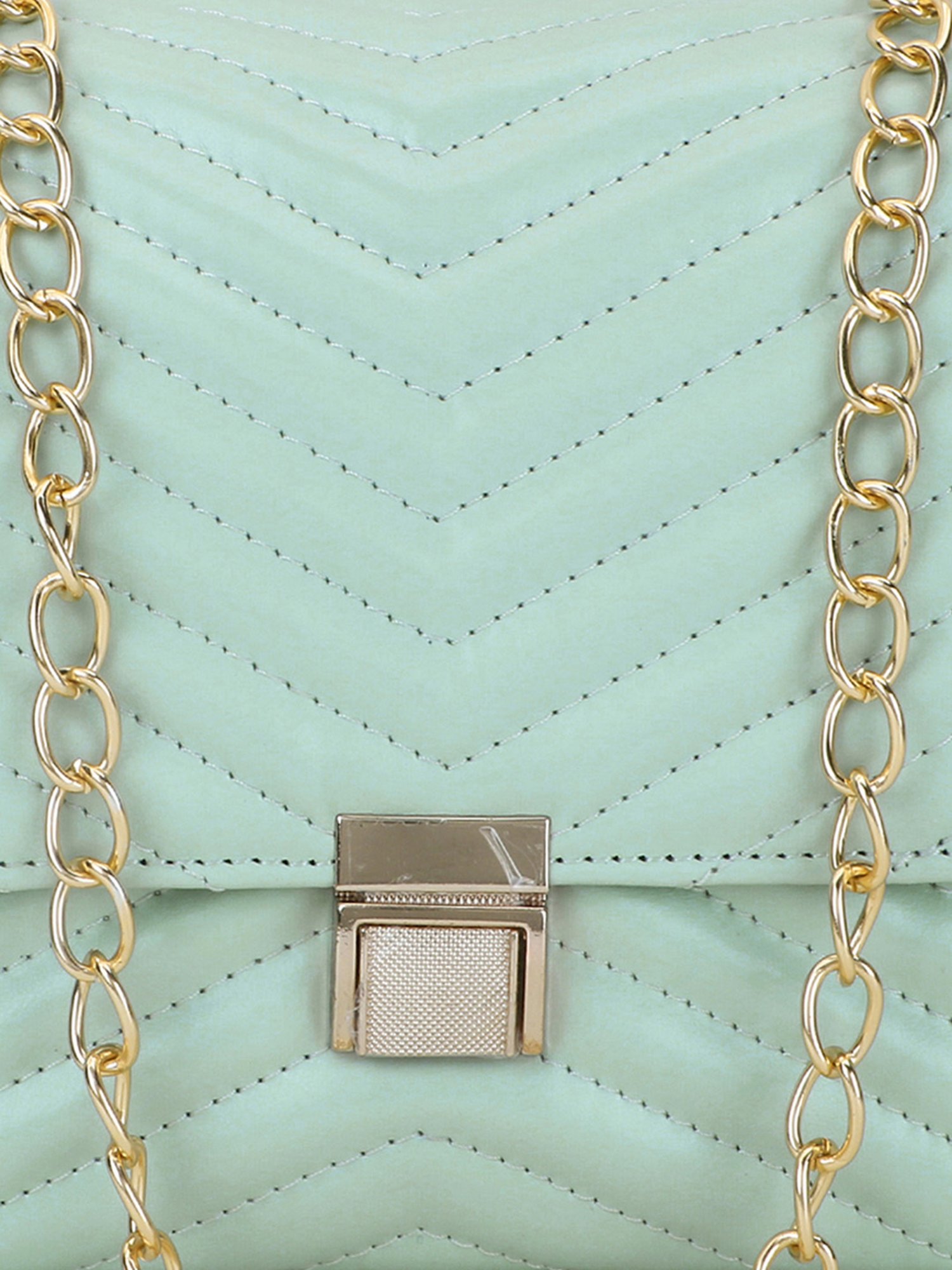 Spice Art Green Solid Medium Envelope Shaped Cross Body Bag