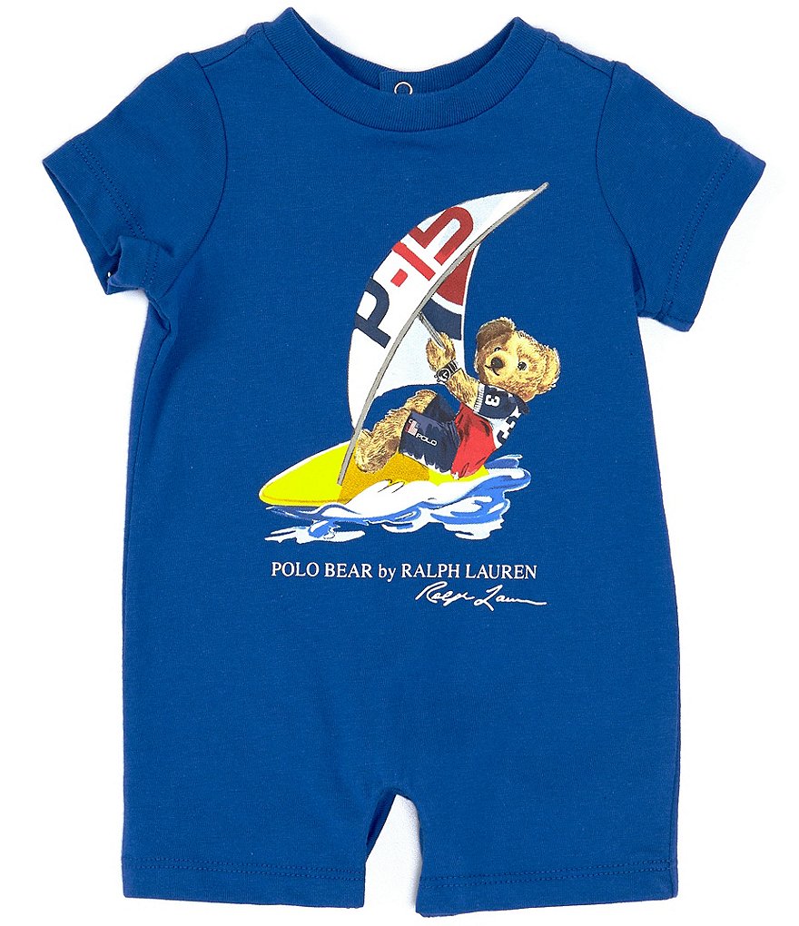 Ralph Lauren Baby Boys Newborn-9 Months Short-Sleeve Windsurfing Polo Bear Shortall