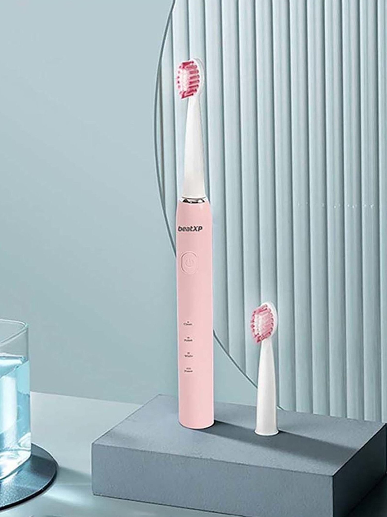 beatXP Buzz Sonic Electric Toothbrush with 3 Cleaning Modes (Pink)
