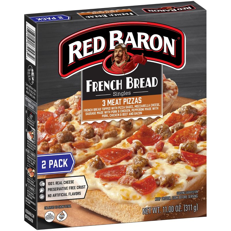 Red Baron French Bread Three Meat Frozen Pizza - 11oz