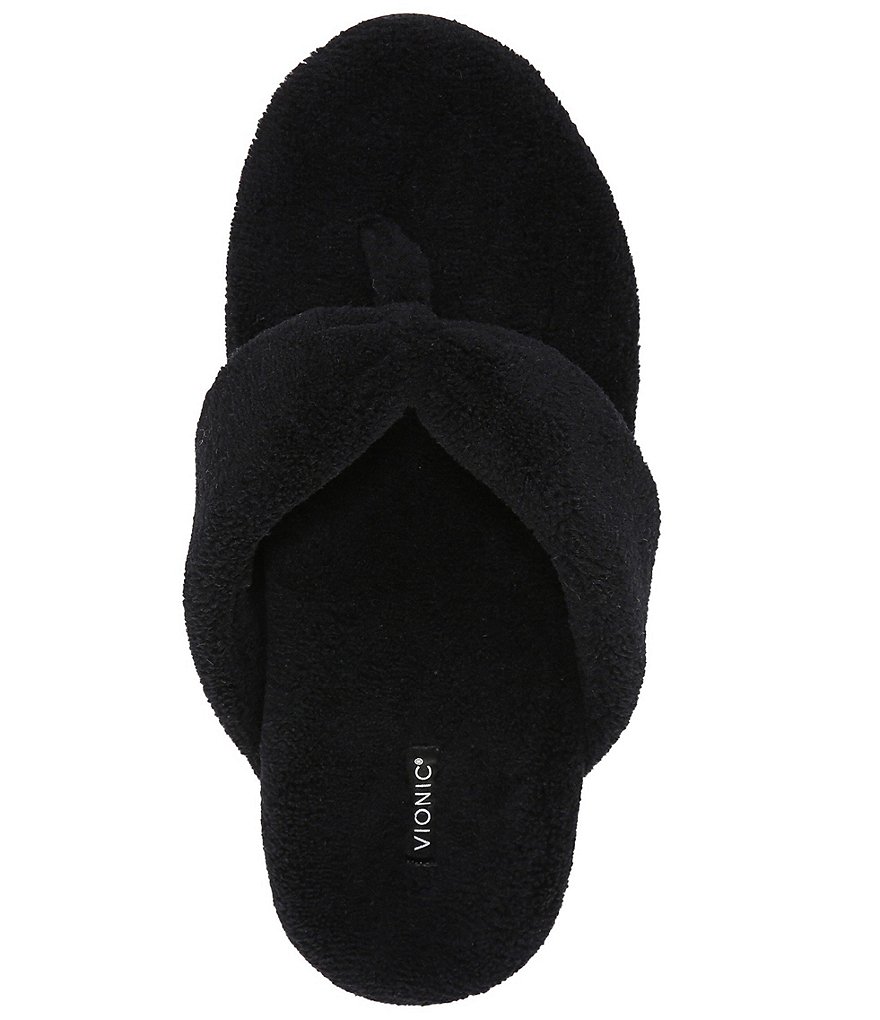 Vionic Lydia Washable Plush Terry Cloth Thong Slippers