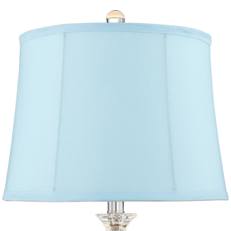 Vienna Full Spectrum Jolie Candlestick Crystal Blue Softback Table Lamps Set of 2