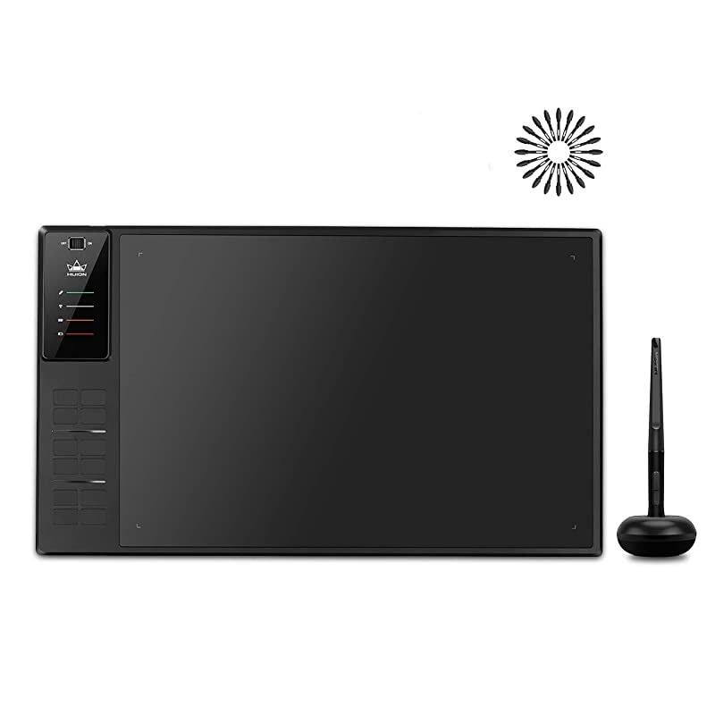 Inspiroy WH1409 V2 Wireless Digital Graphic Drawing Tablet Tilt Function Battery-Free Stylus with 12 Press Keys and 20 Pen Nibs