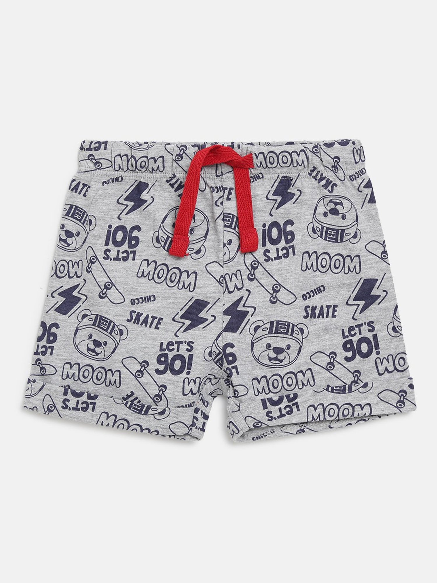 Chicco Kids White & Light Grey Printed T-Shirt with Shorts