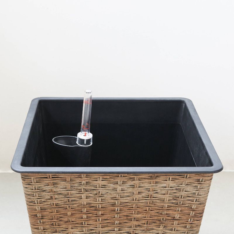 Hatteras Square Self-Watering Planter Light Brown - Vifah