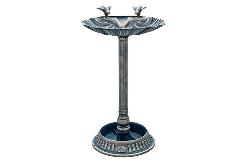 26"H Polyresin Birdbath - Golden Bronze - Backyard Expressions