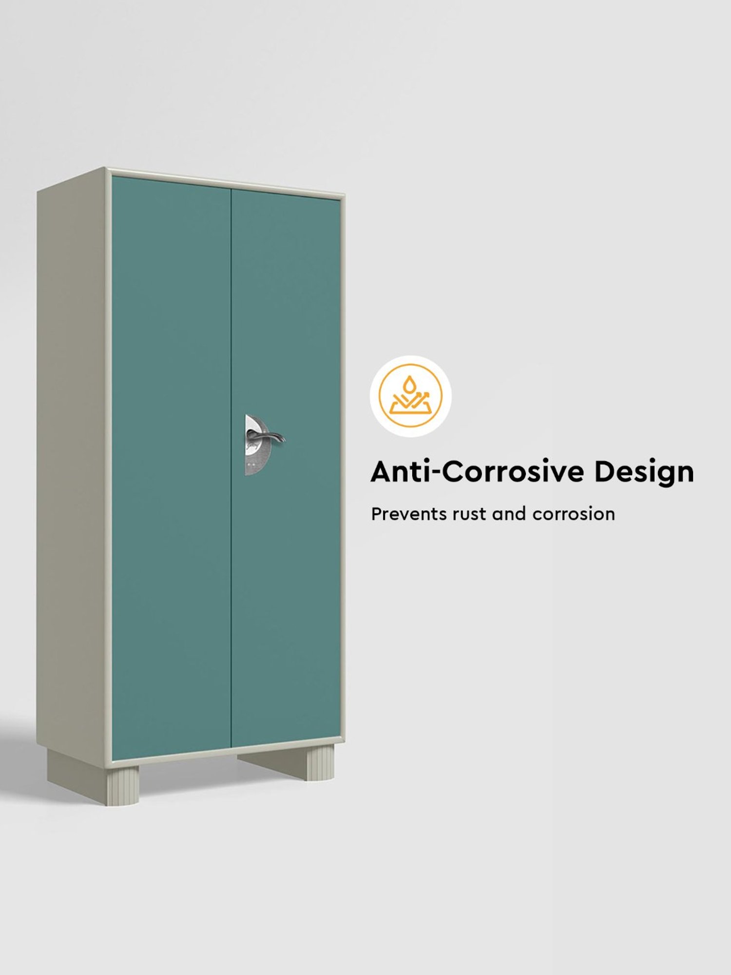 Godrej Interio Storwel  M2 2-Door Steel Almirah, Spring Blue (1-Year Warranty, 1 Locker)