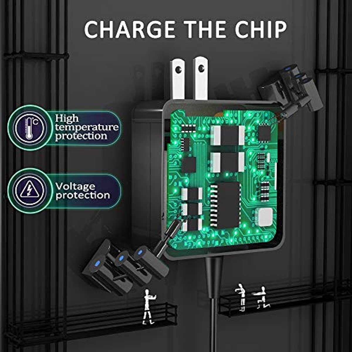 CYD 24W 12V 2A Powerfast Laptop Power Cord Compatible for Asus Charger Chromebook-C201 C201P C201PA Chromebook-Flip C100 C100P C100PA-DB02 ADP-24EW B Power-Cord Extra 8.2 ft AC-Adapter Cable