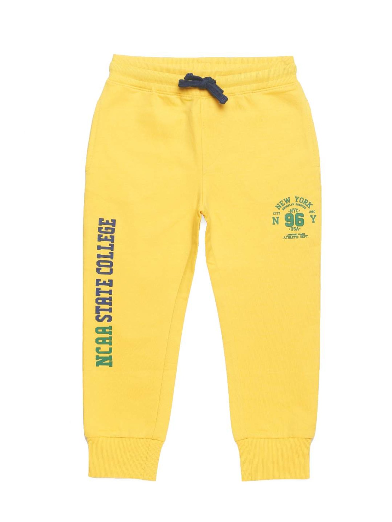 Plum Tree Boys Yellow Printed Joggers