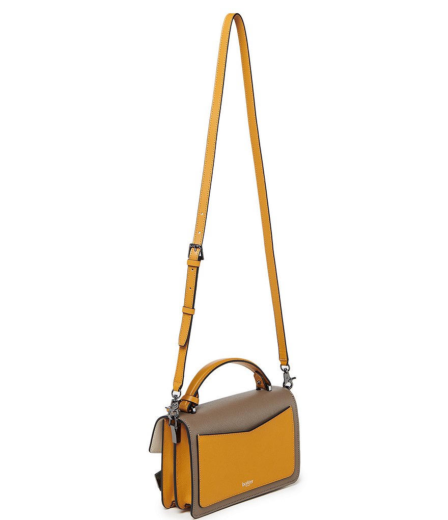 Botkier Cobble Hill Colorblock Leather Top Handle Flap Crossbody Bag