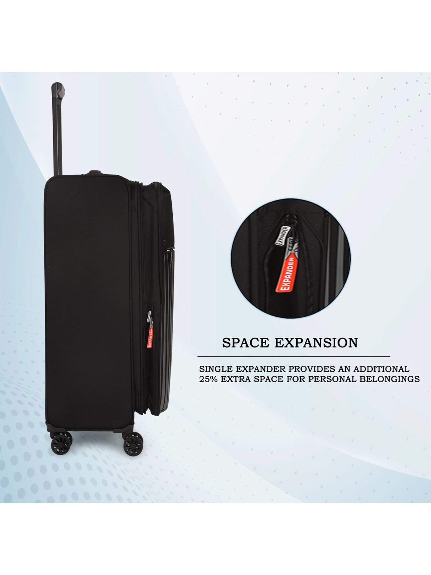 it luggage The Lite Black Combo-24 & 20 inches Expandable Soft Case Luggage Trolley with TSA Lock