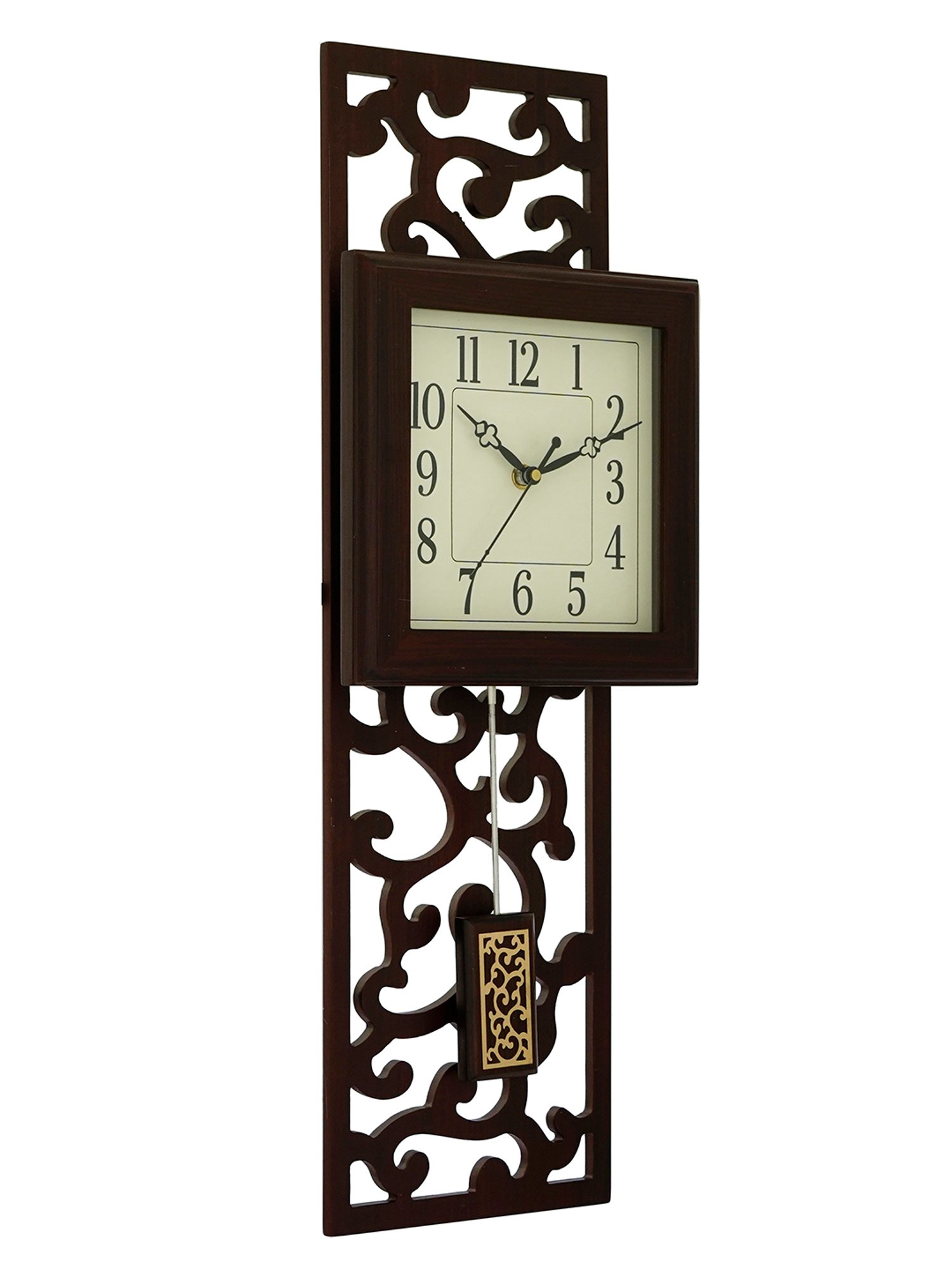 CHRONIKLE Vertical Rosewood Brown Wood Wall Clock