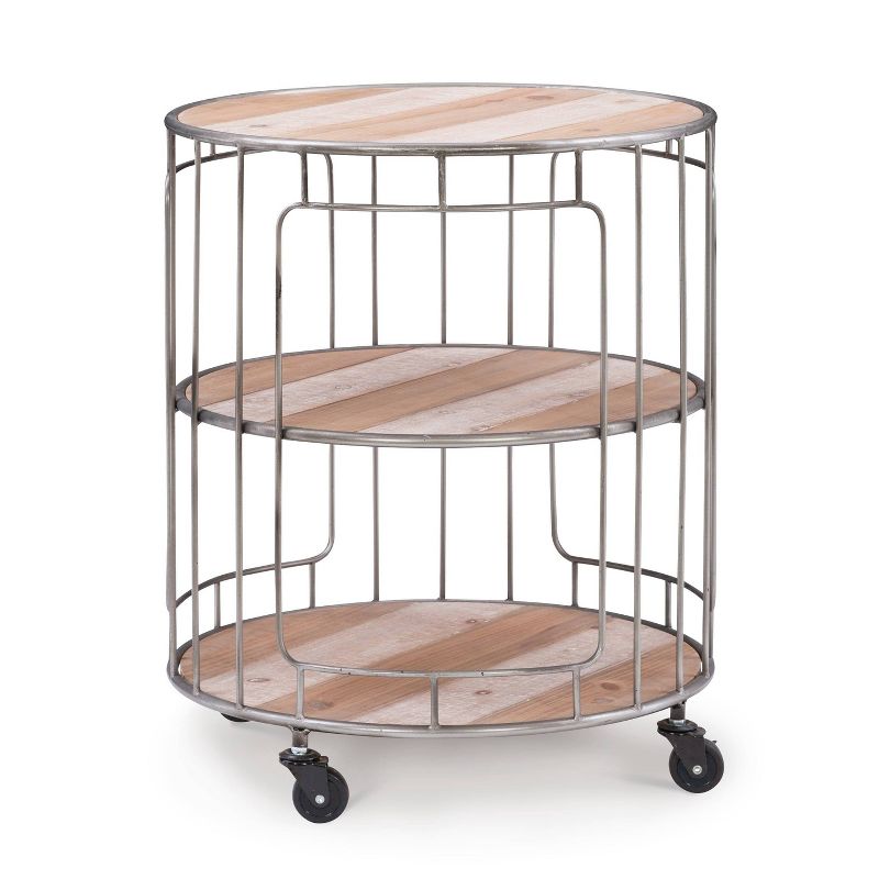 Ani 3 Tiered Rolling Cart Natural - Linon