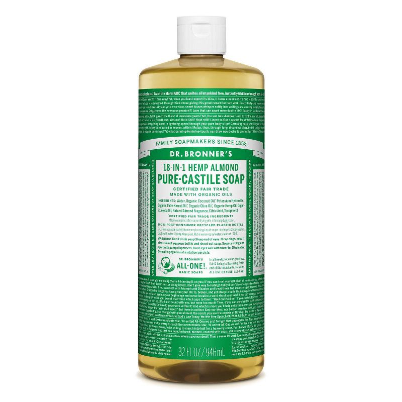 Dr. Bronner's 18-In-1 Hemp Pure-Castile Soap - Almond - 32 fl oz