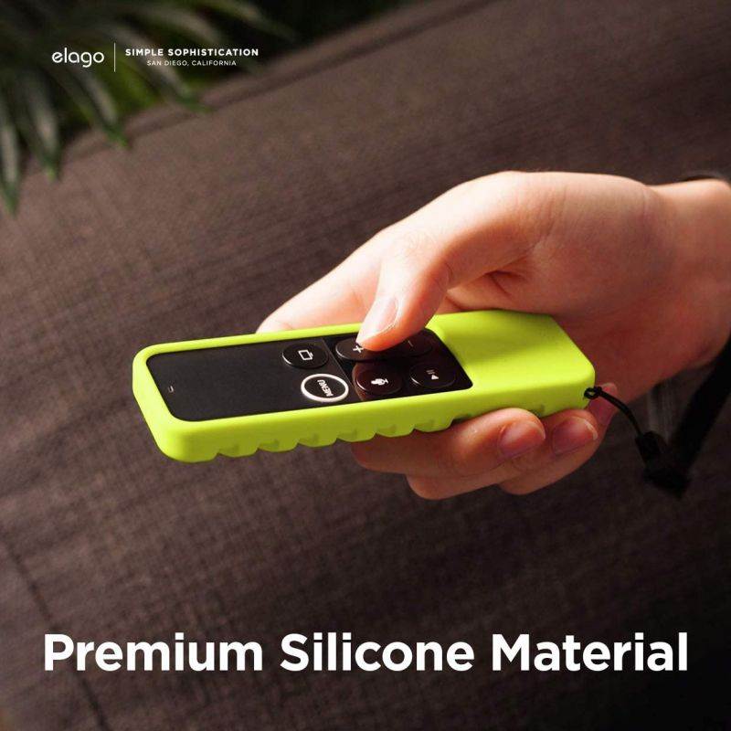 elago R3 Protective Case Compatible with Apple TV Siri Remote 1st Generation (Neon Yellow) - Extra Protection, Durable Silicone, Lanyard Included, Full Access