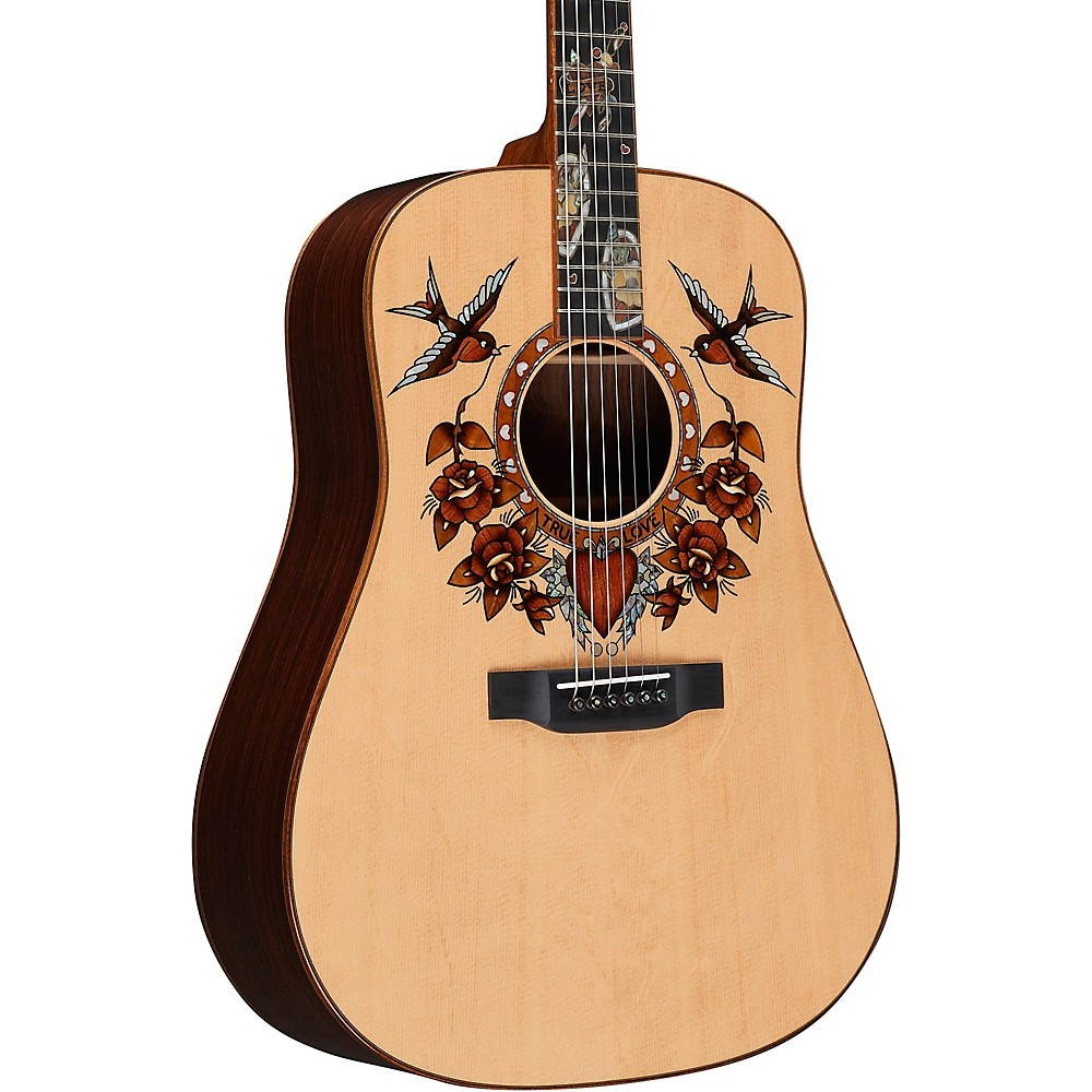 Martin True Love Sailor Jerry Dreadnought Acoustic Guitar Natural