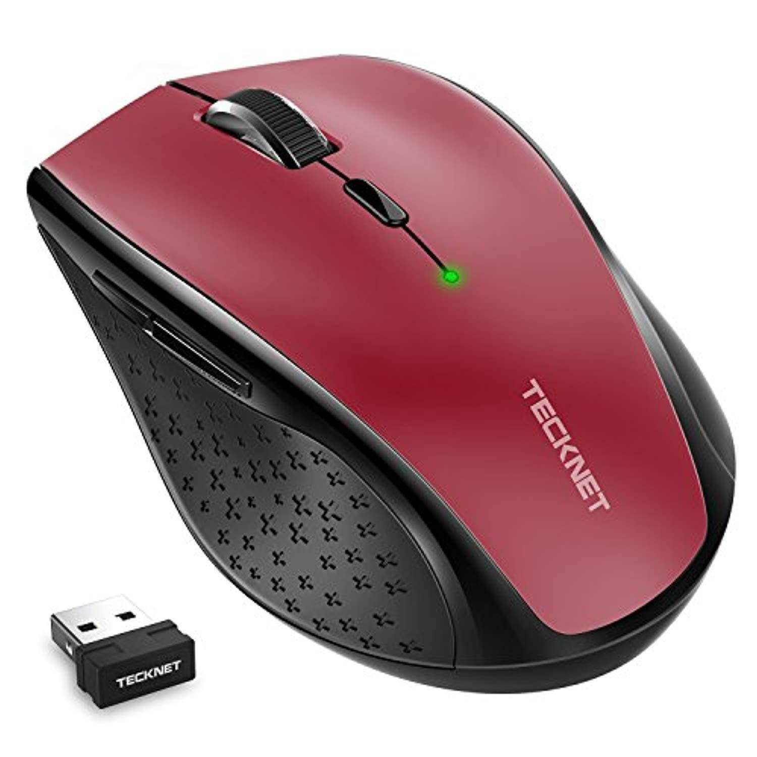 tecknet classic 2.4g portable optical wireless mouse with usb nano receiver for notebook,pc,laptop,computer,6 buttons,30 months battery life,4800 dpi,6 adjustment levels