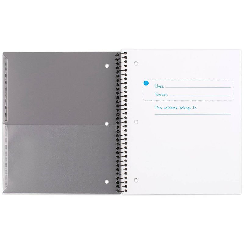 Spiral Notebook 1 Subject Wide Ruled Customizable Gray - Five Star
