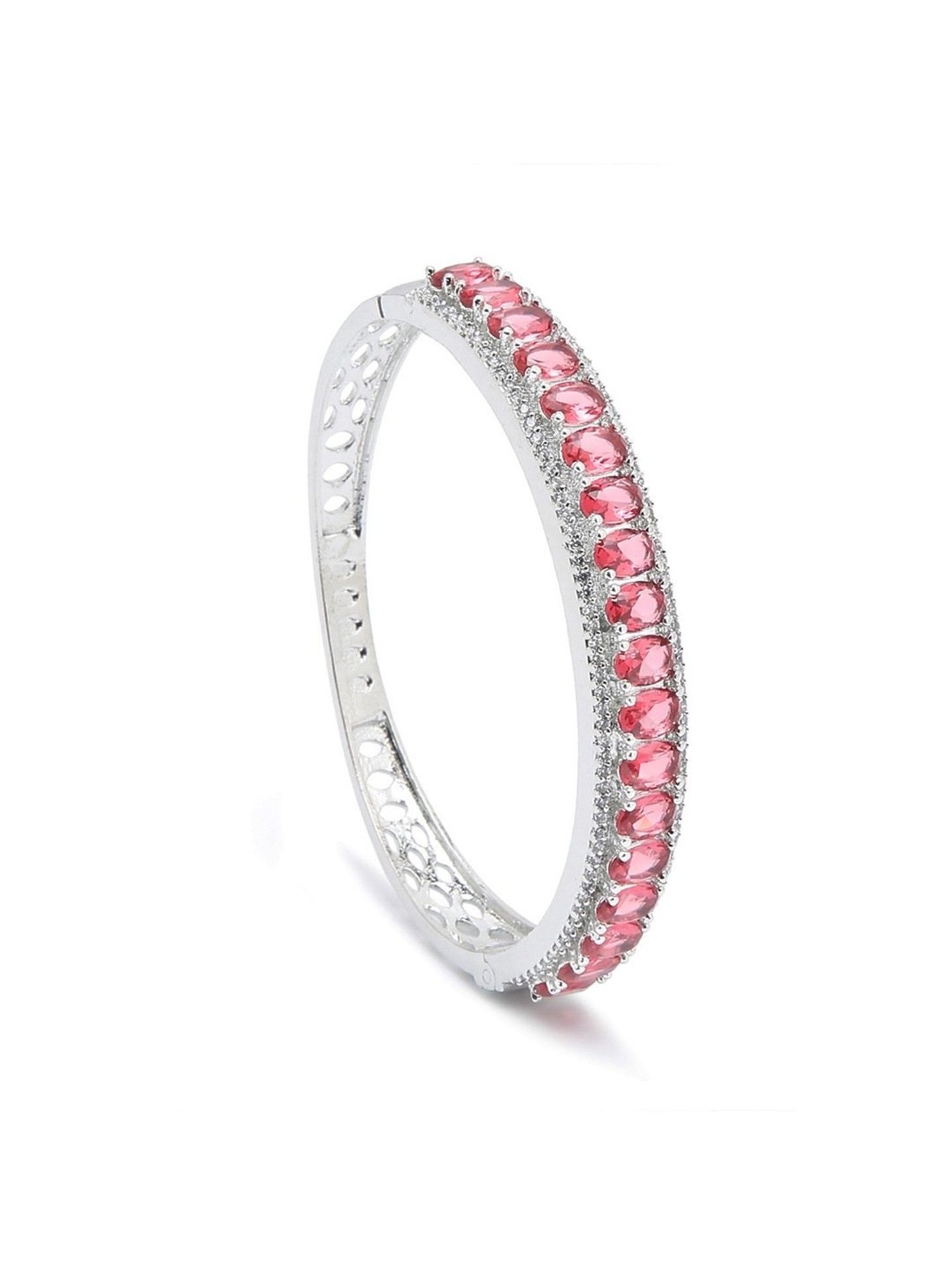 YouBella Jewellery Celebrity Inspired Silver-Plated American Diamond Classic Bracelet