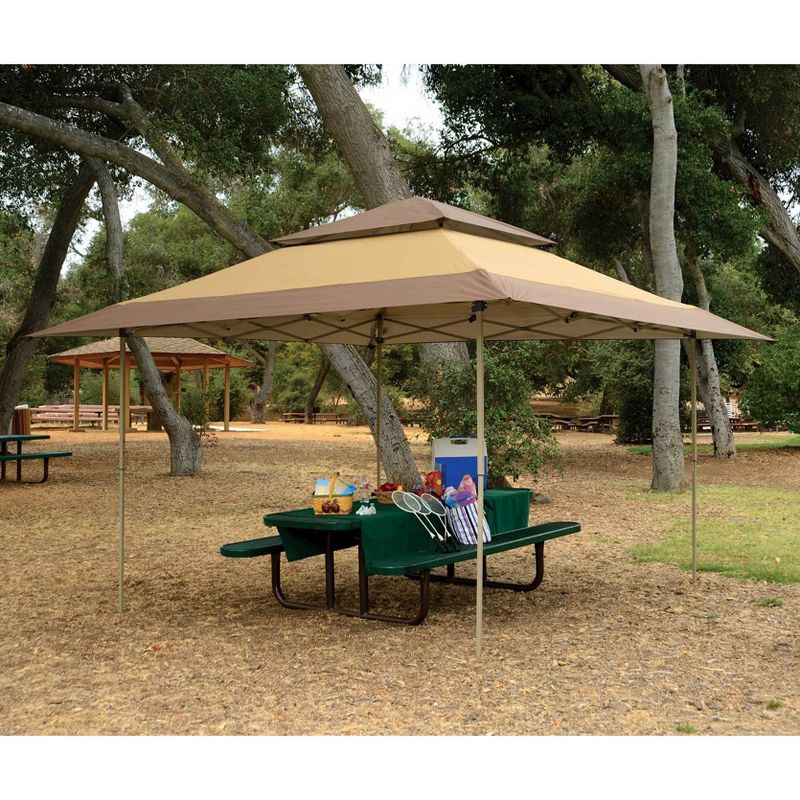 Z-Shade 13 x 13 Foot Instant Gazebo Canopy Outdoor Shelter & Gazebo Bug Screen, Tan Brown