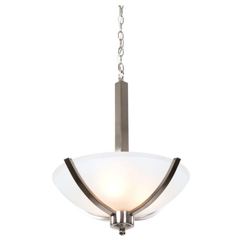 Yosemite Three Lights Bowl Chandelier Satin Steel