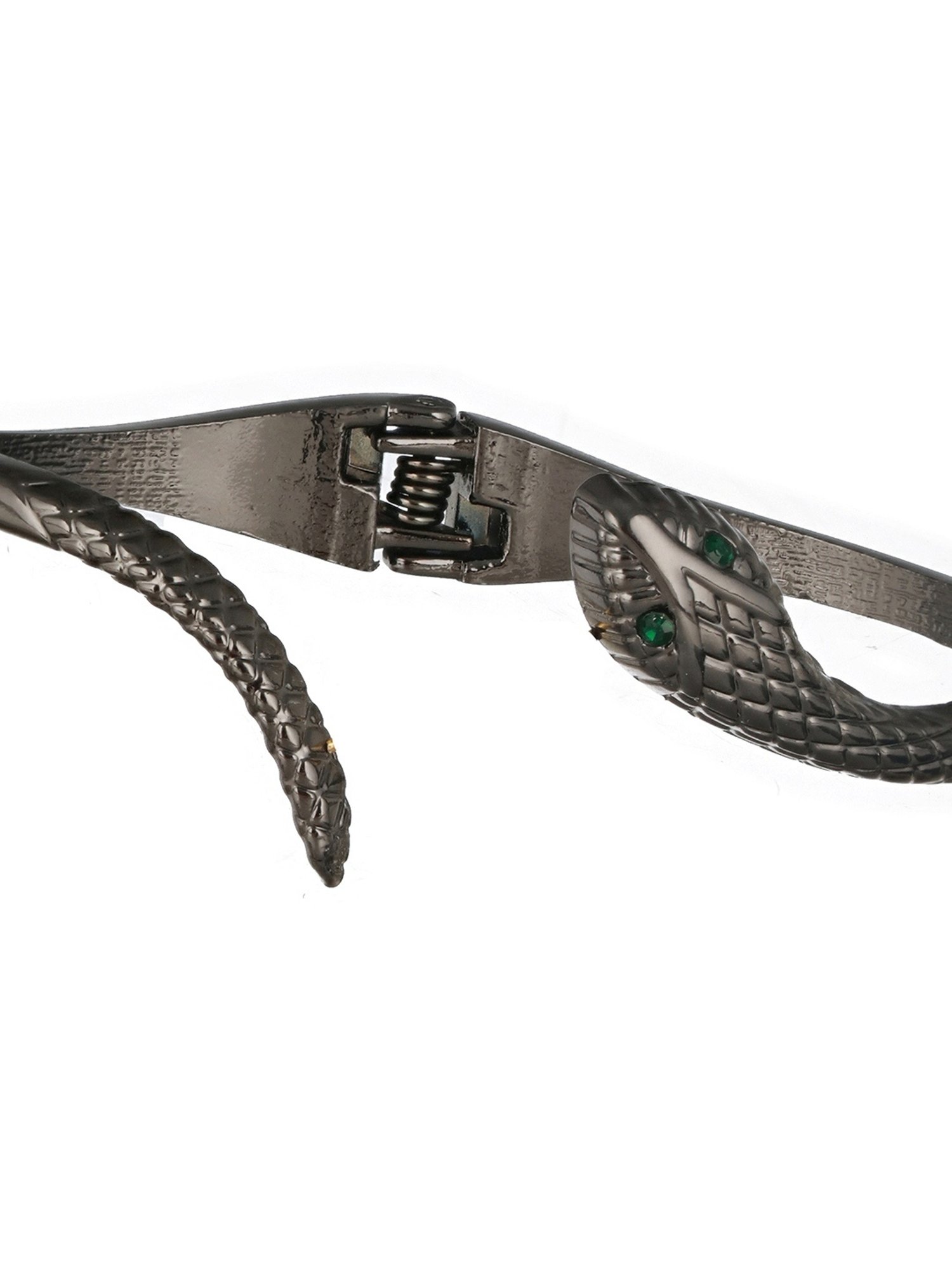 Prita by Priyaasi Blue-Eyed Studded Snake Gunmetal-Plated Bracelet