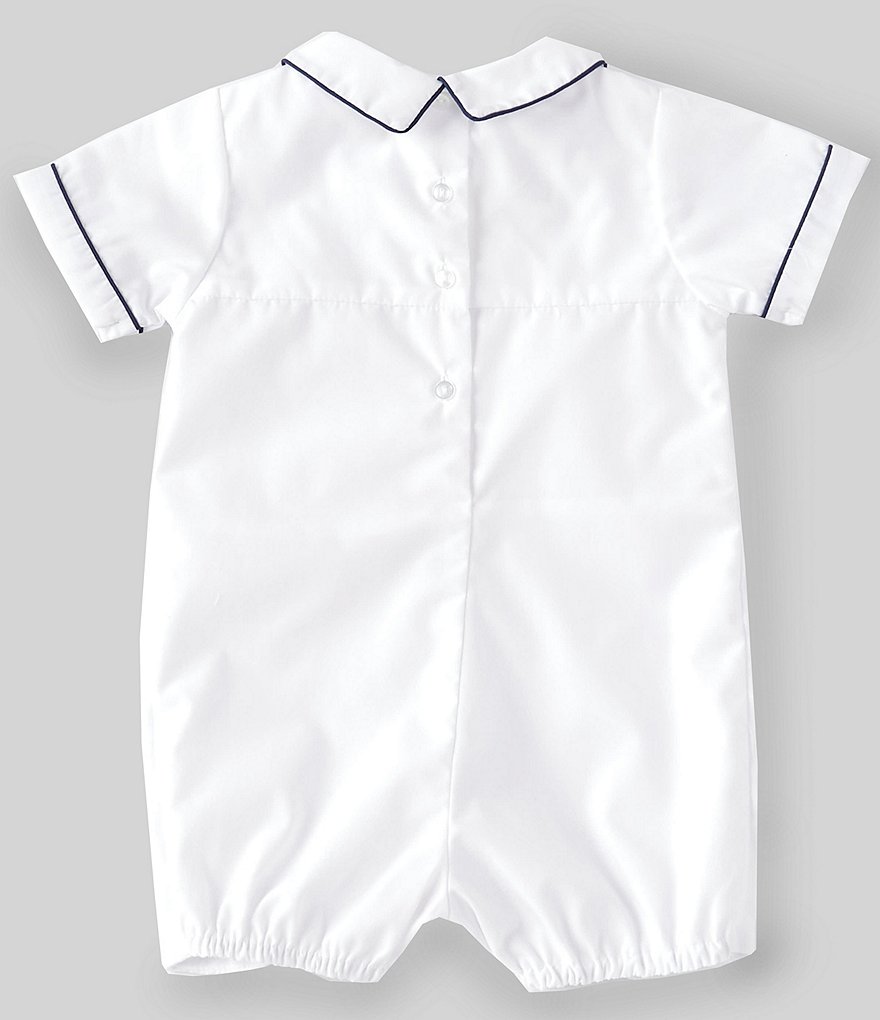 Petit Ami Baby Boys 3-9 Months Short-Sleeve Bee-Embroidered Jon Jon Shortall