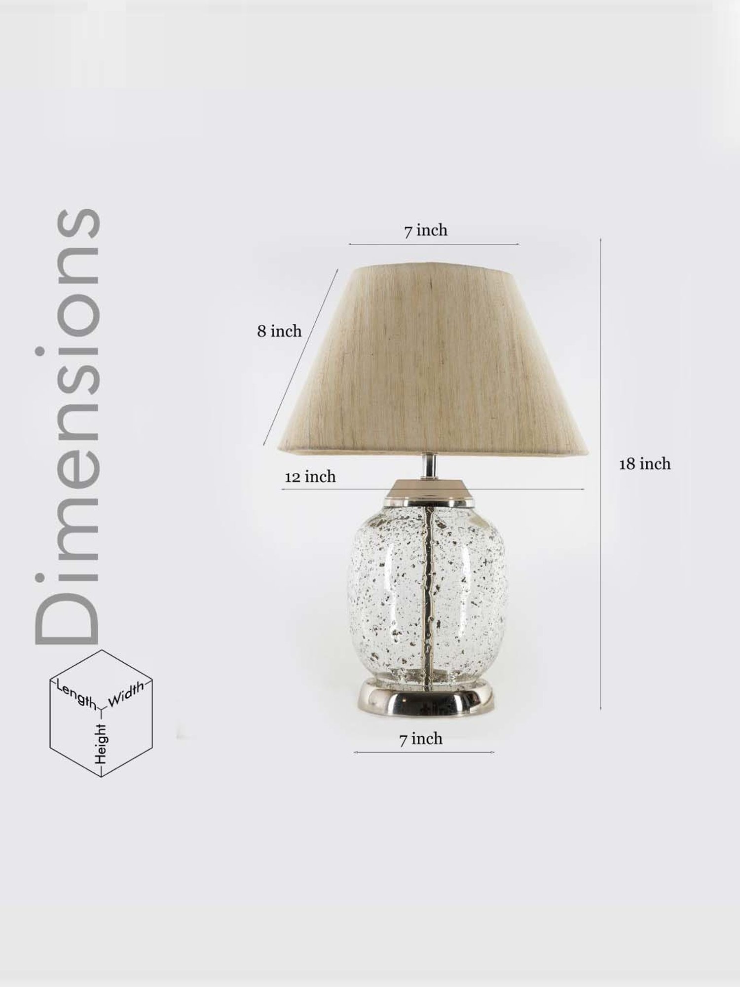 Kapoor Lamp Shades Chrome Glass Secret Tabel Lamp With Linen Shade