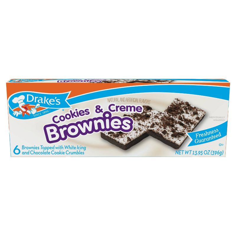 Drake's Cookies & Crème Brownies - 6ct/13.95oz