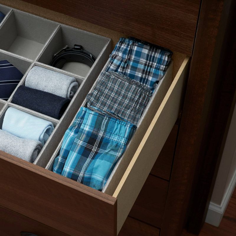 Household Essentials Narrow Hard-Sided Drawer Organizer Silver