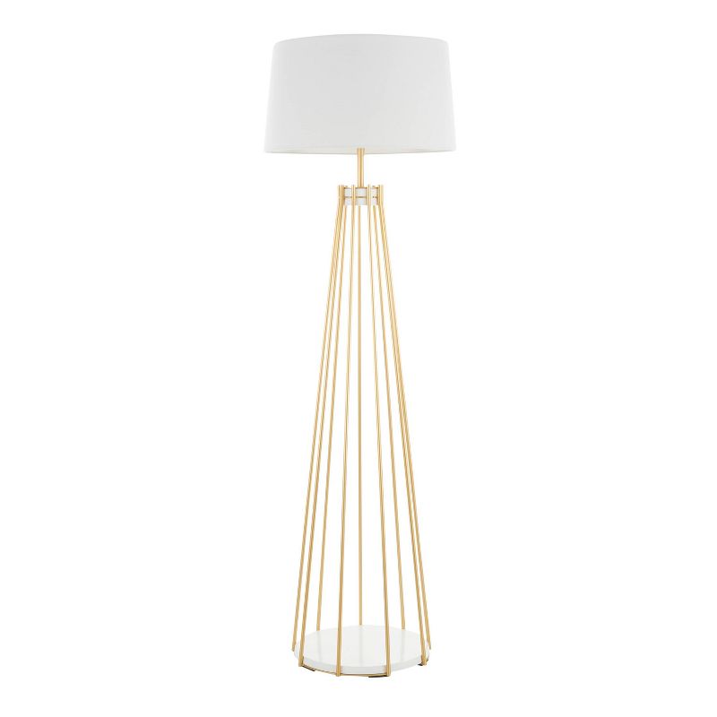 Canary Contemporary Floor Lamp with Metal Shade White (Includes LED Light Bulb) - LumiSource