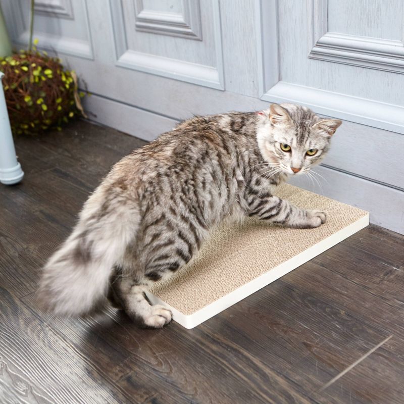 Way Basics Eco Simple Cat Scratcher Scratching Pad - White