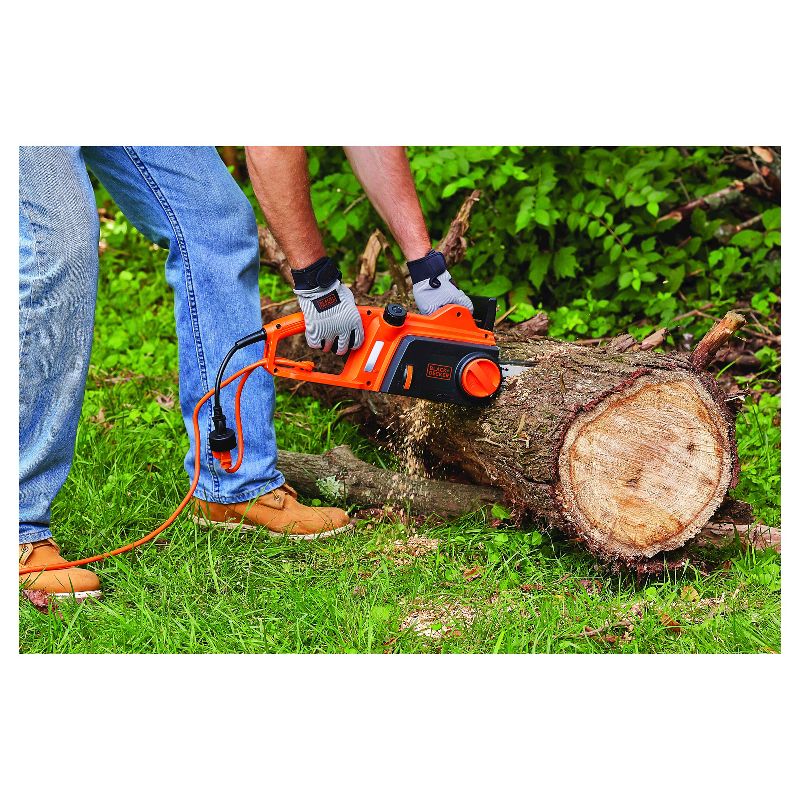 BLACK+DECKER 12" 120V AC Corded Chainsaw with Tool Free Tensioning - Orange Sorbet