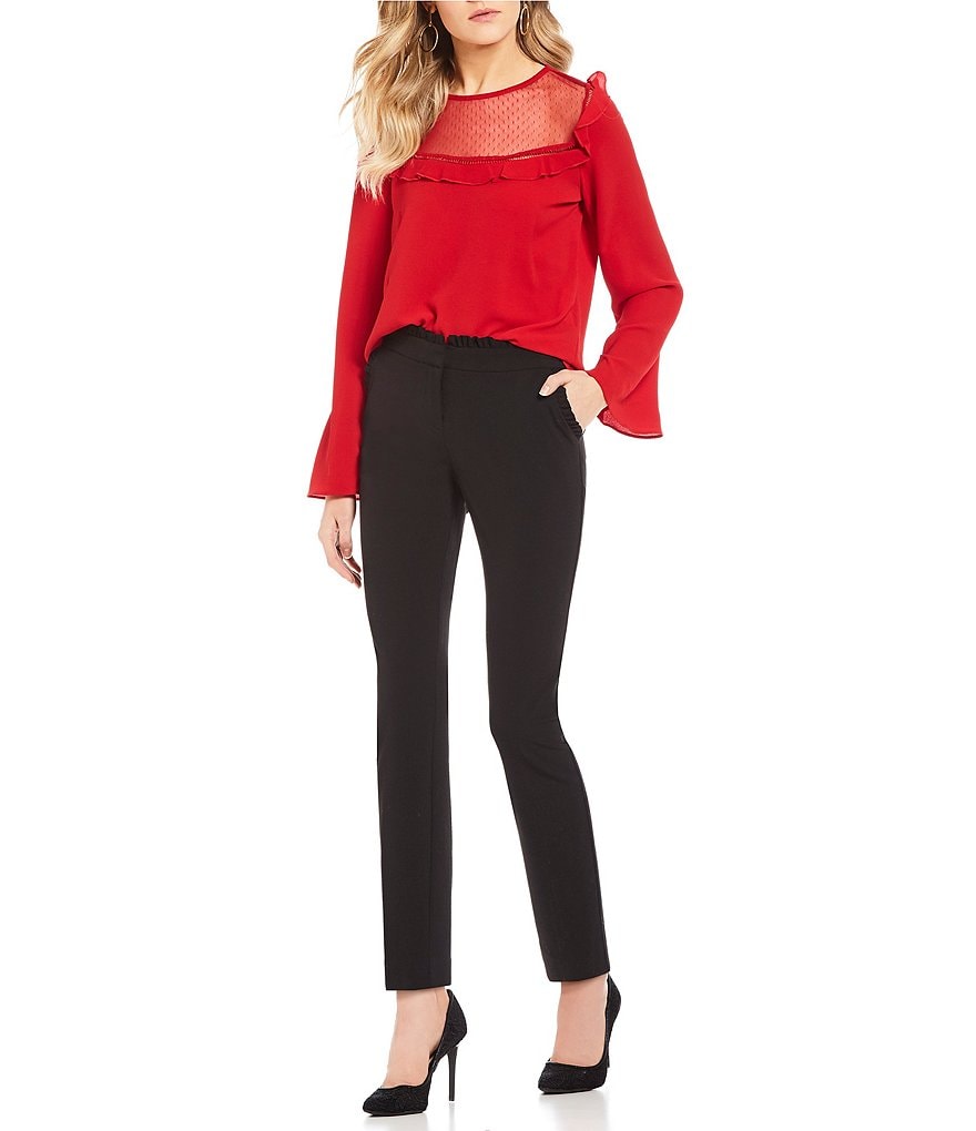 Takara Ruffle Pocket Bi-Stretch Dress Pants