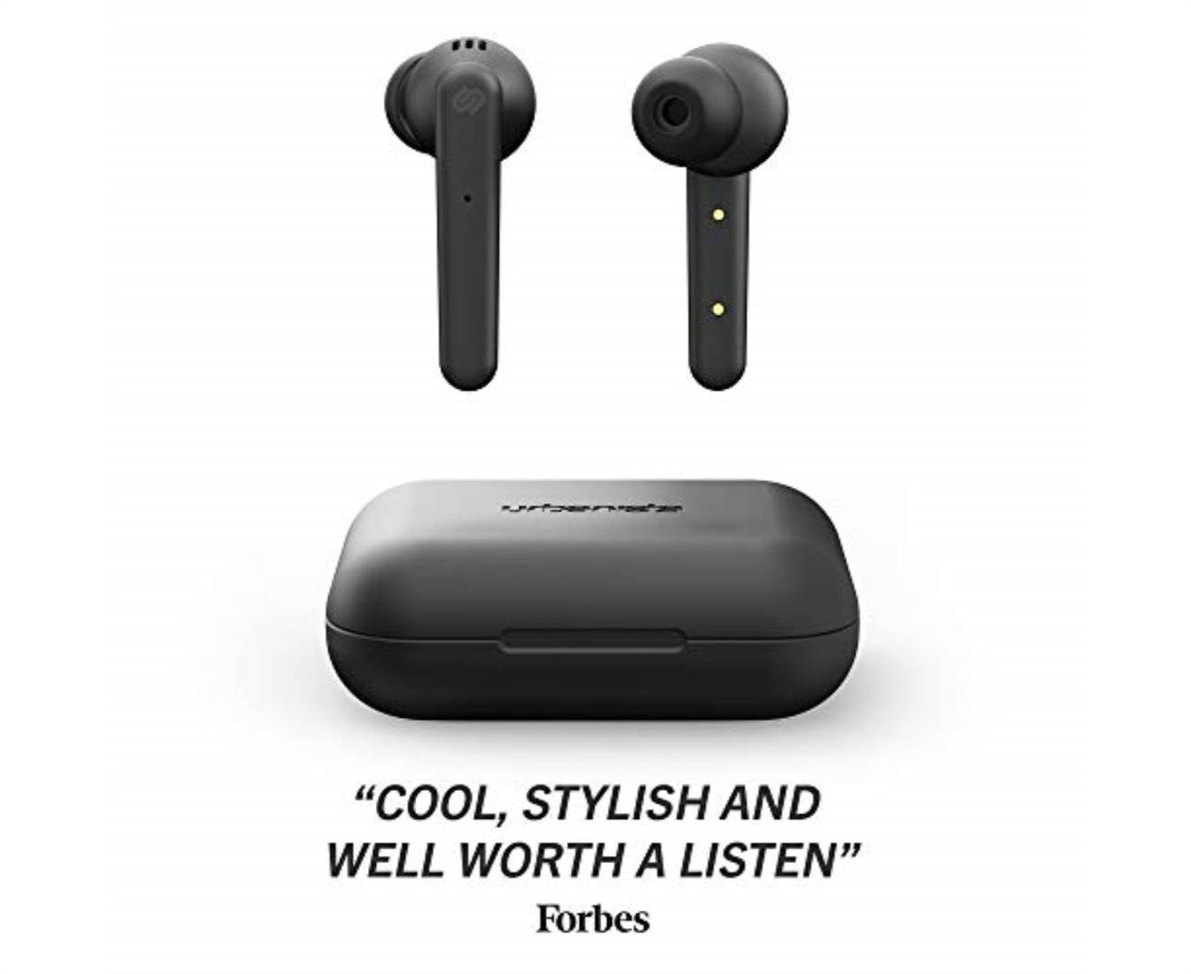 urbanista paris true wireless earphones 20h playtime wireless charging case and bluetooth 5.0, noise cancelling earphones with touch controls + builtin mic, compatible with android and ios  black