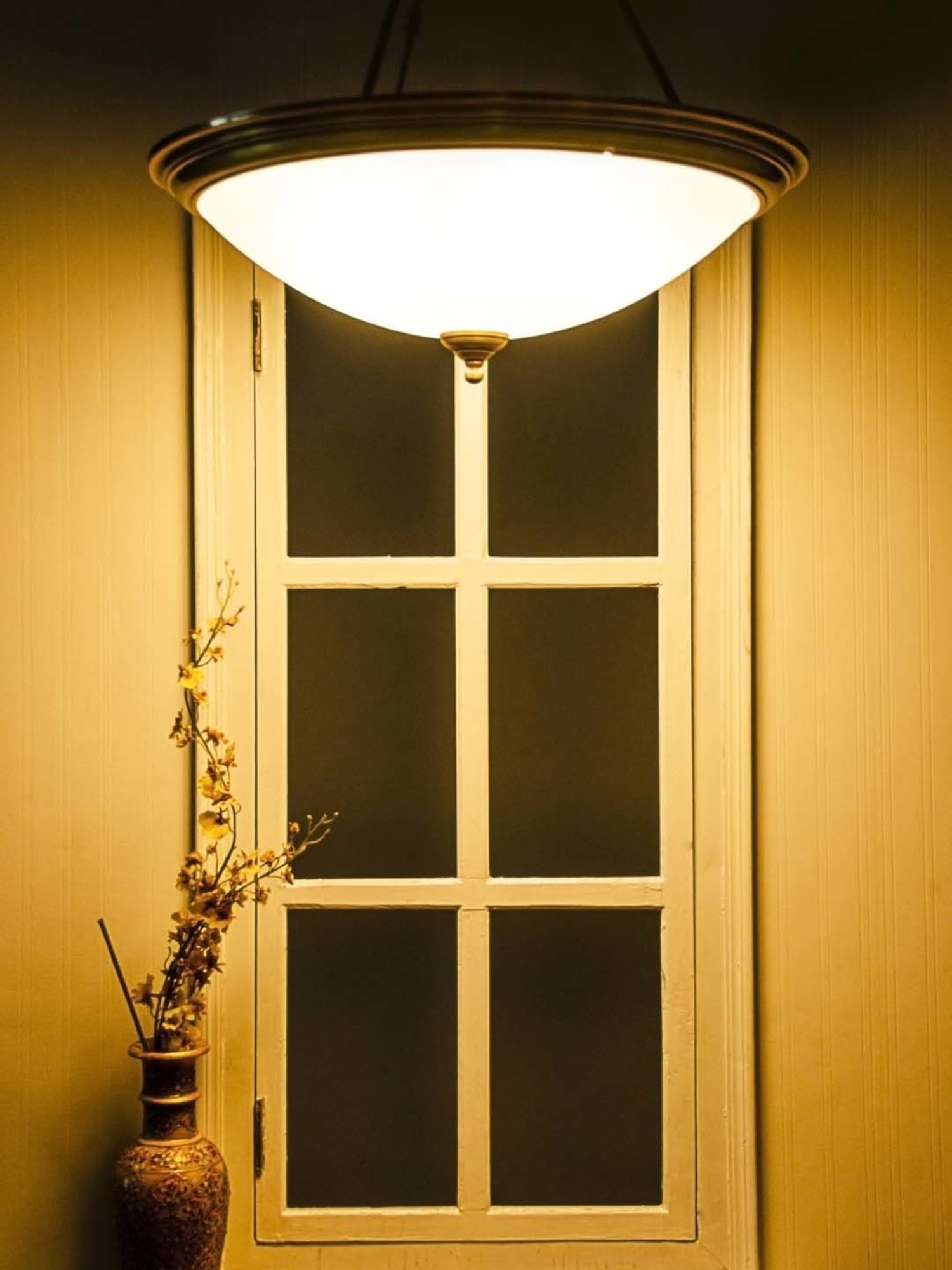 Fos Lighting 'Dish' Antique Gold & White Brass 5-In-1 Hanging Light