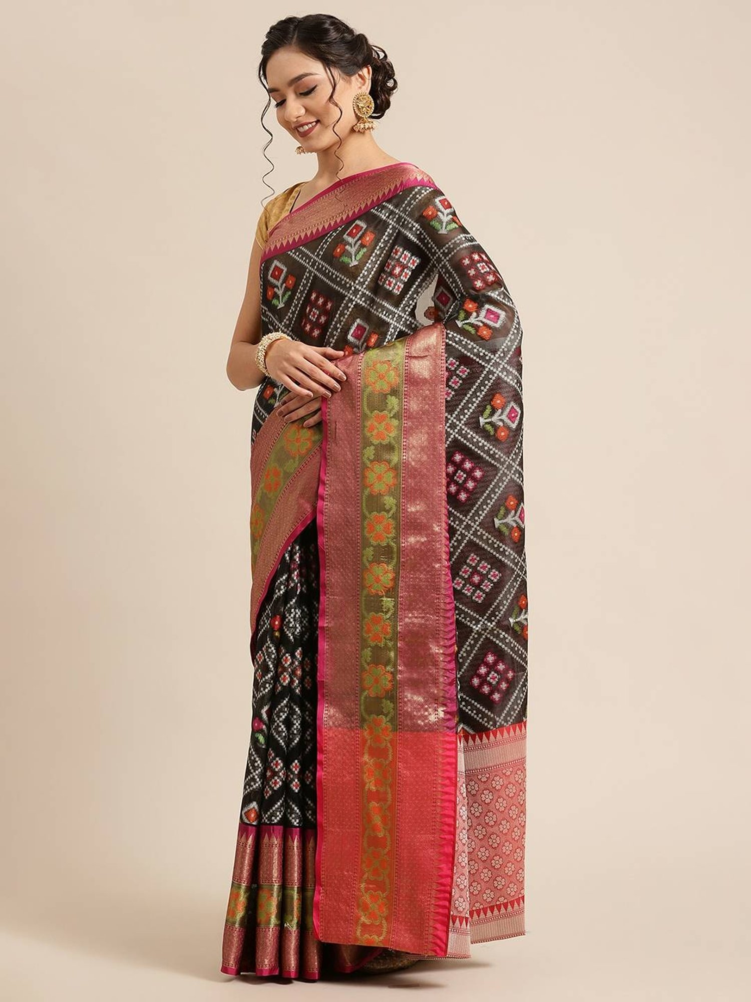 Banarasi Silk Works  Woven Saree with Blouse