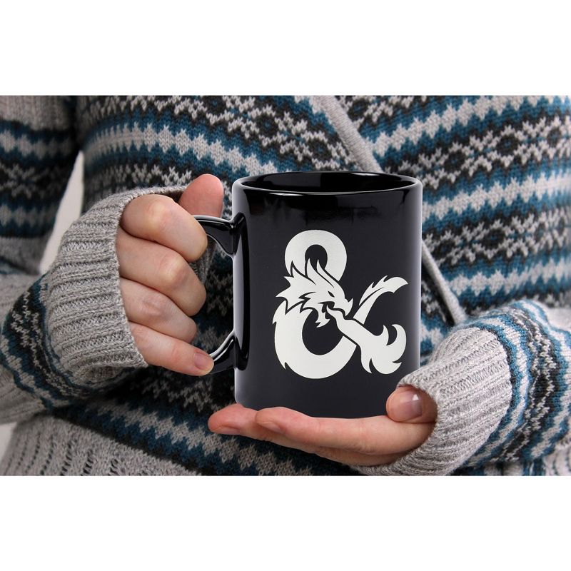 Just Funky Dungeons & Dragons Black Ceramic Ampersand Logo Mug - 16-Ounces