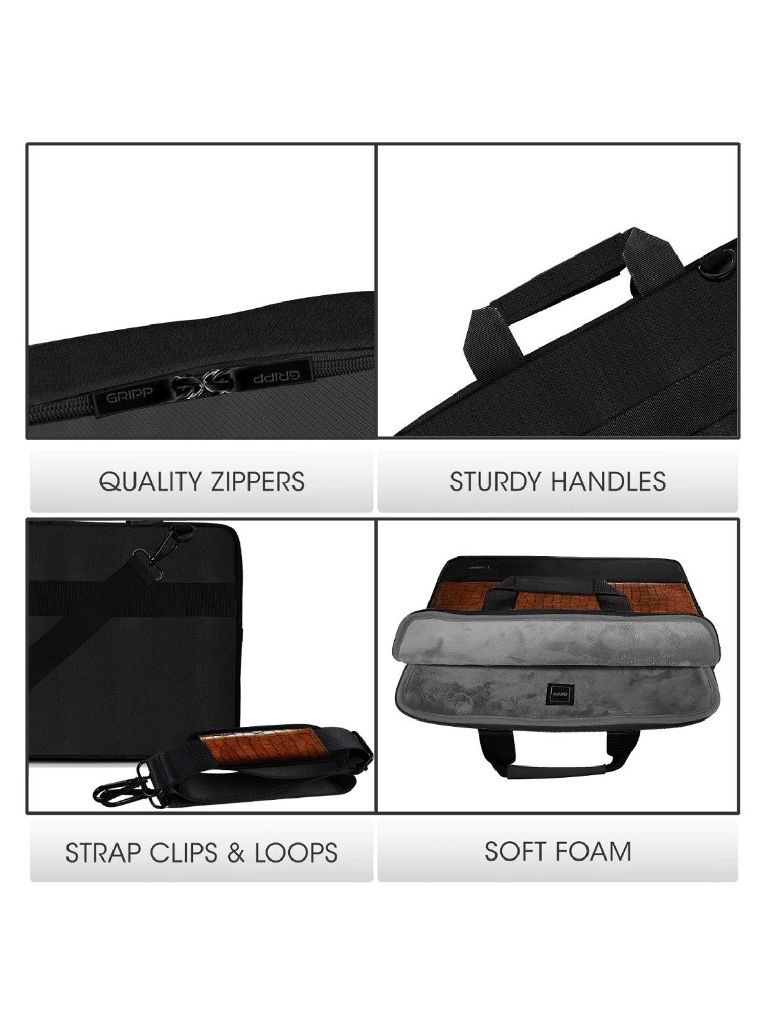 Gripp Croc Compact Executive Business Laptop and Tablet Bag For Macbook 13.3 Inch & 14 (Burgundy)