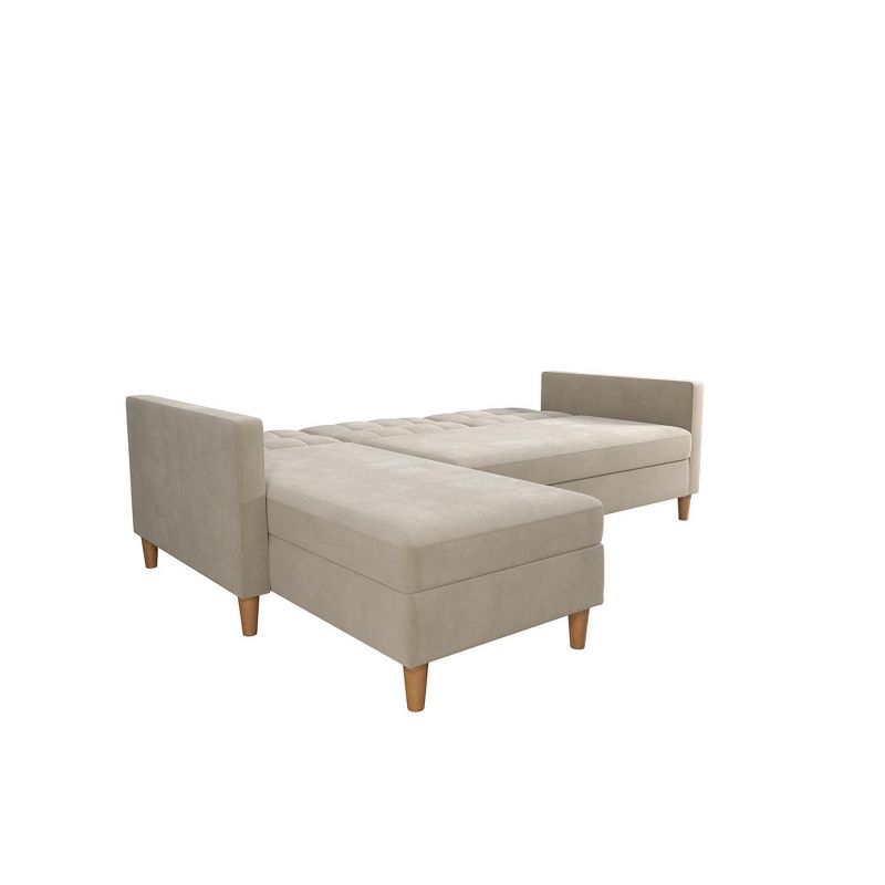 3pc Hartford Storage Sectional Futon and Hartford Storage Ottoman Tan - Dorel Home Products