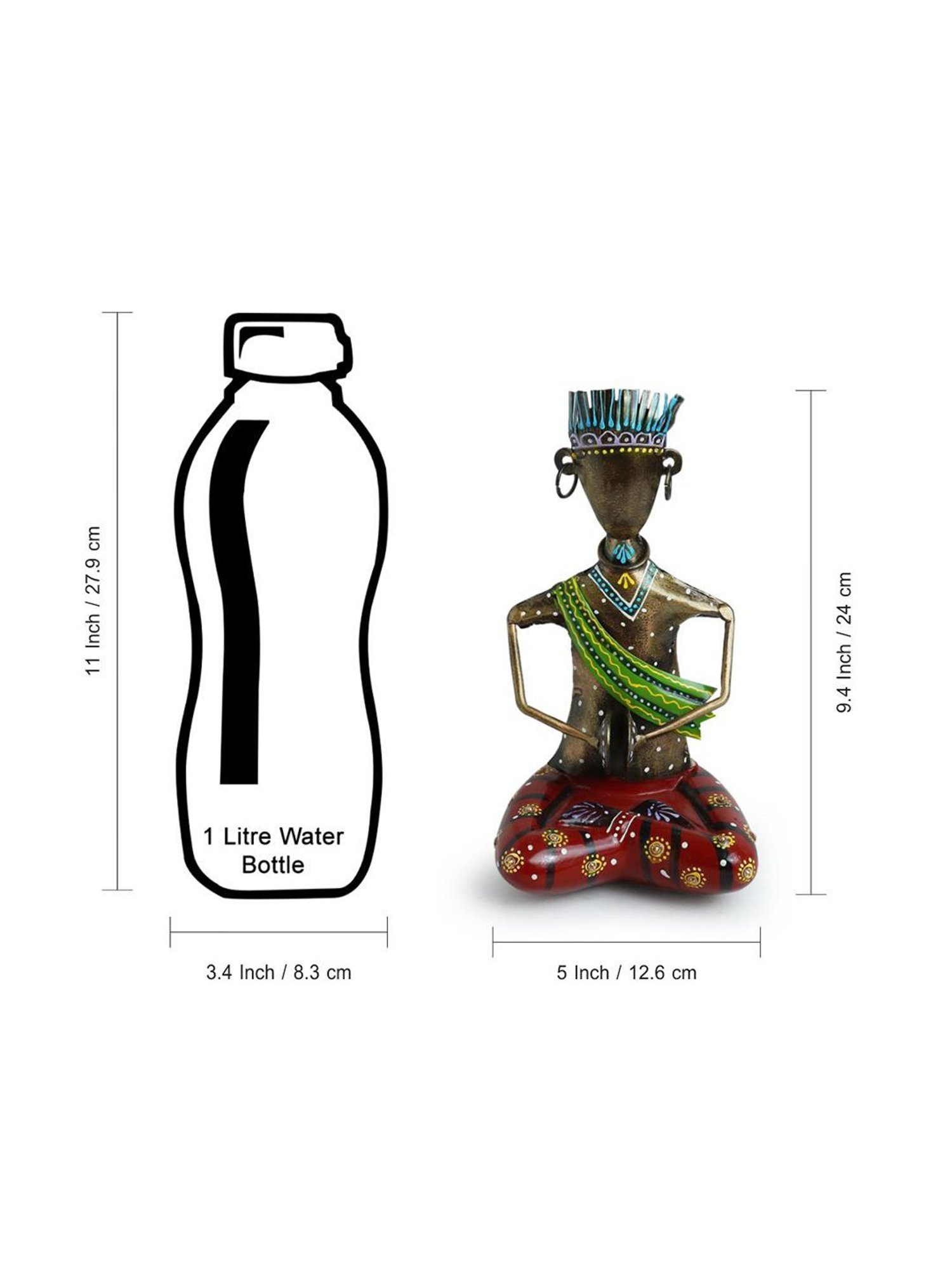 ExclusiveLane 'Manjirawala Folk Artist' Multicolor Iron Decorative Piece - Set of 1