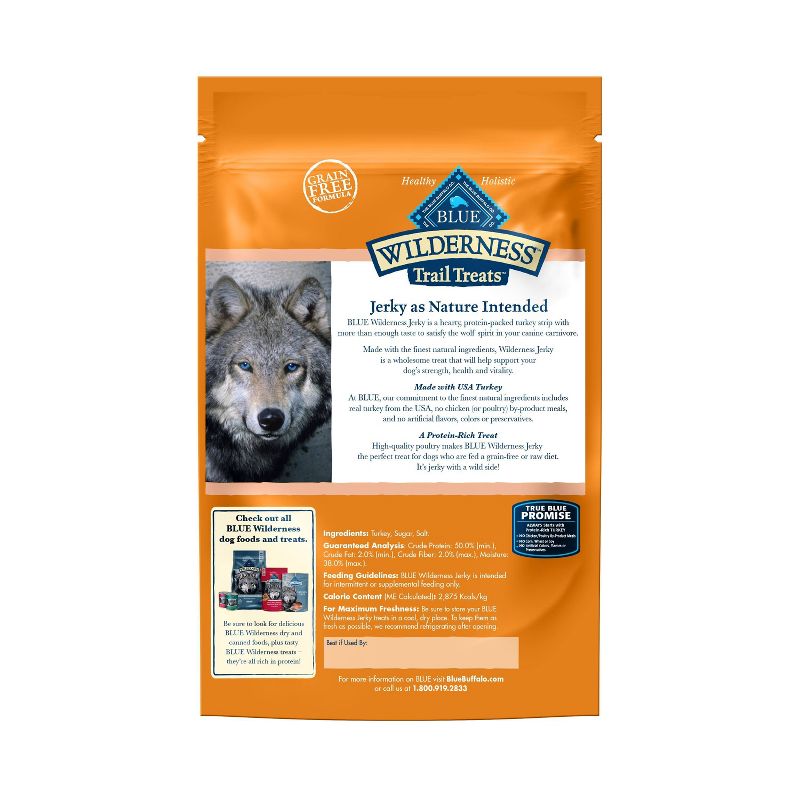 Blue Buffalo Wilderness 100% Grain-Free Turkey and Chicken Jerky Dog Treats - 3.25oz