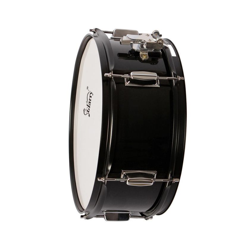 New Glarry Durable Metal & Poplar Wood Marching Snare Drum 14" x 5.5" Black