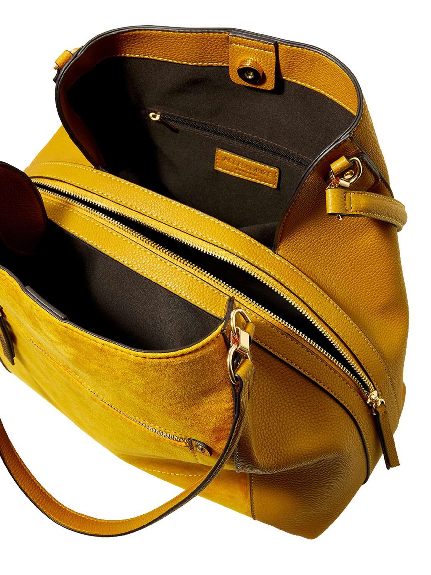 Accessorize London Yellow Solid Medium Hobo Handbag